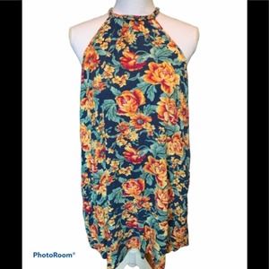 American Eagle Outfitters Floral Halter Dress - Blue and Yellow